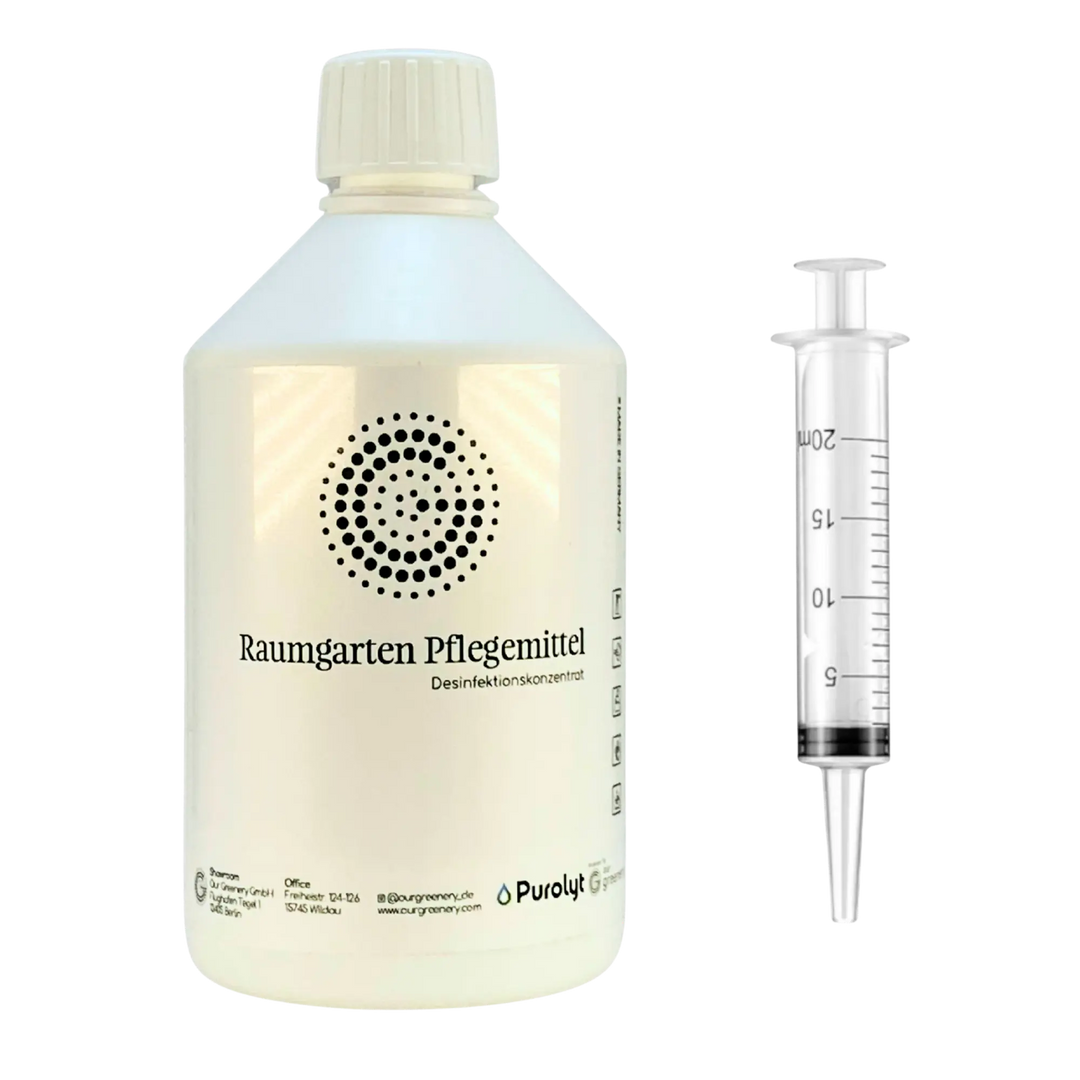 Raumgarten Pflegemittel 500ml HOCl Wasserbehandlung/Desinfektionsmittel inkl. Dosierhilfe our greenery